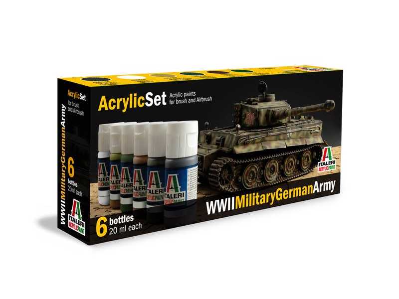 Armia Niemiecka - IIW.Ś. - zestaw 6 farb akrylowych - zdjęcie 1 Armia Niemiecka - IIW.Ś. - zestaw 6 farb akrylowych - zdjęcie 1