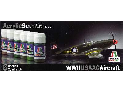 Samoloty Amerykańskie USAAC - II W.Ś. - zestaw 6 farb akrylowych - zdjęcie 1