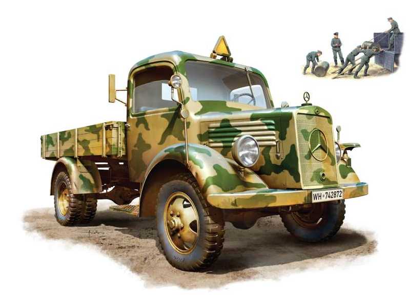 Mercedes-Benz 1500A ciężarkówka z figurkami - zdjęcie 1 Mercedes-Benz 1500A ciężarkówka z figurkami - zdjęcie 1