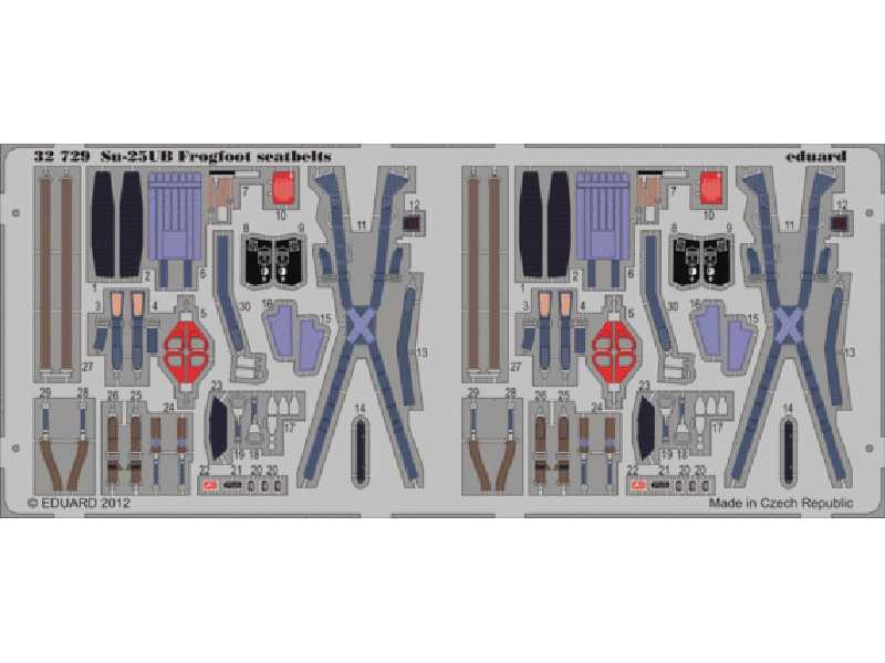 Su-25UB Frogfoot B seatbelts 1/32 - Trumpeter - zdjęcie 1 Su-25UB Frogfoot B seatbelts 1/32 - Trumpeter - zdjęcie 1