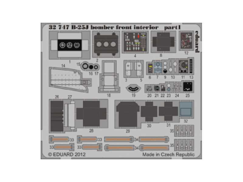 B-25J bomber front interior S. A. 1/32 - Hk Models - zdjęcie 1