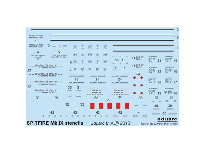 Spitfire stencils 1/48 - zdjęcie 1 Spitfire stencils 1/48 - zdjęcie 1