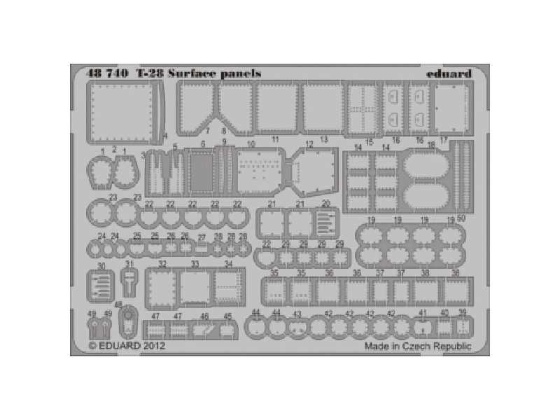 T-28 surface panels S. A. 1/48 - Roden - zdjęcie 1 T-28 surface panels S. A. 1/48 - Roden - zdjęcie 1