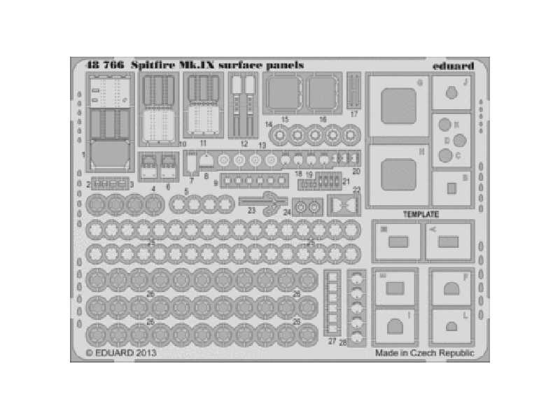 Spitfire Mk. IX surface panels 1/48 - Eduard - zdjęcie 1