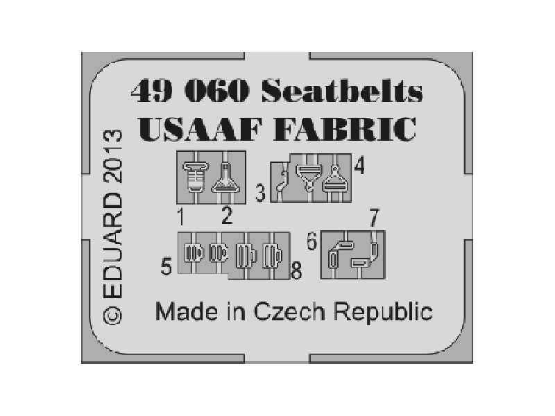 Seatbelts USAAF FABRIC 1/48 - zdjęcie 1 Seatbelts USAAF FABRIC 1/48 - zdjęcie 1