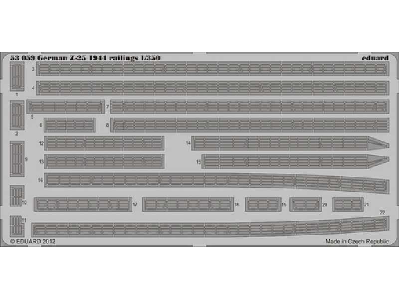 German Z-25 1944 railings 1/350 - Trumpeter - zdjęcie 1