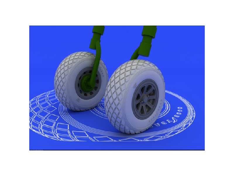 P-51 wheels 1/32 - Tamiya - zdjęcie 1 P-51 wheels 1/32 - Tamiya - zdjęcie 1