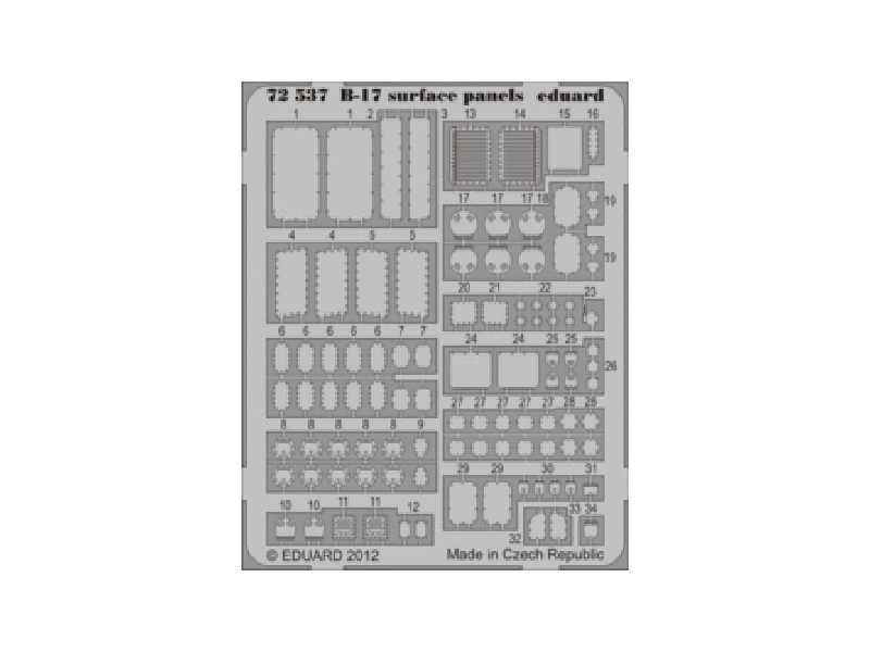 B-17 surface panels S. A. 1/72 - Revell - zdjęcie 1 B-17 surface panels S. A. 1/72 - Revell - zdjęcie 1