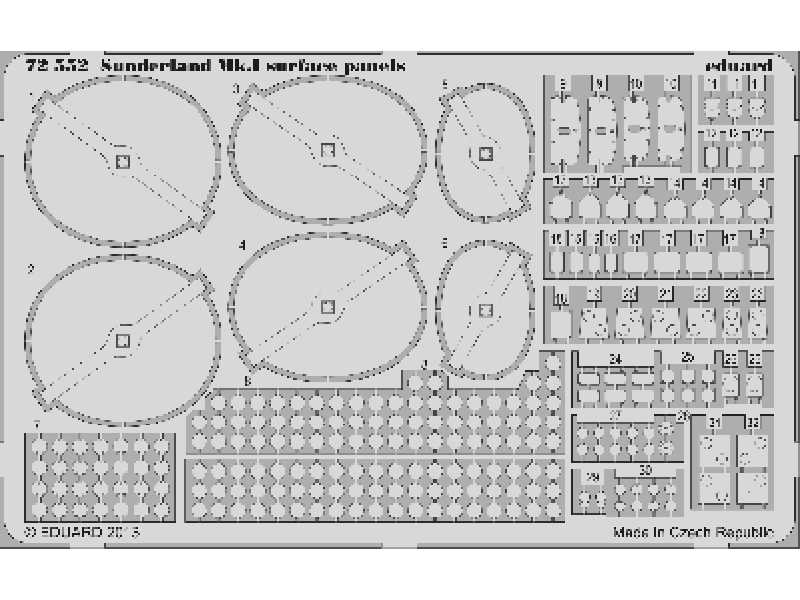 Sunderland Mk. I surface panels 1/72 - Italeri - zdjęcie 1