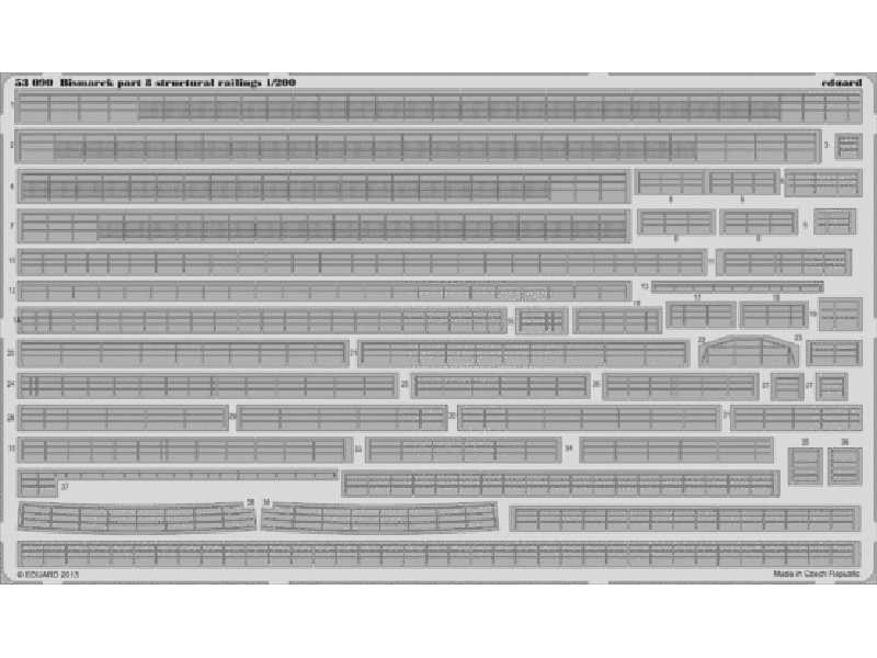 Bismarck part 8 - structural railings 1/200 - Trumpeter - zdjęcie 1 Bismarck part 8 - structural railings 1/200 - Trumpeter - zdjęcie 1