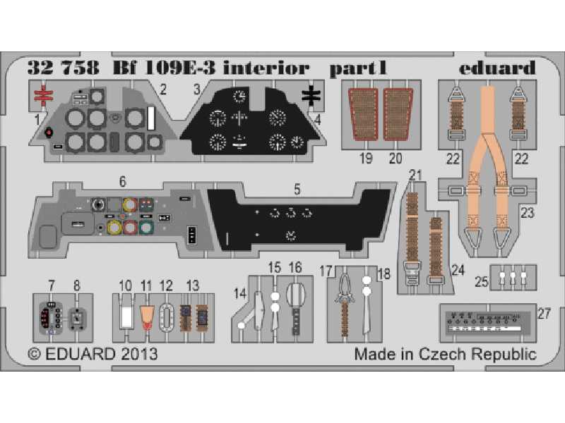 Bf 109E-3 interior S. A. 1/32 - Cyber Hobby - zdjęcie 1