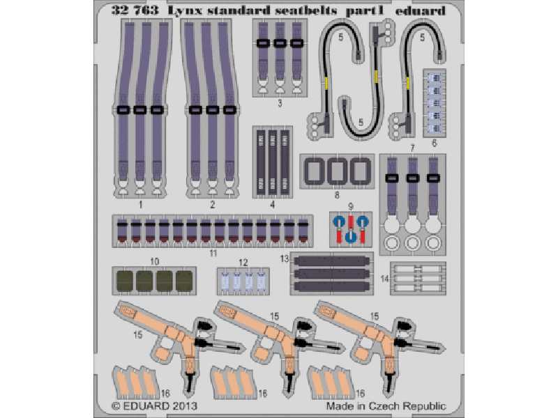 Lynx Mk.88 seatbelts 1/32 - Revell - zdjęcie 1