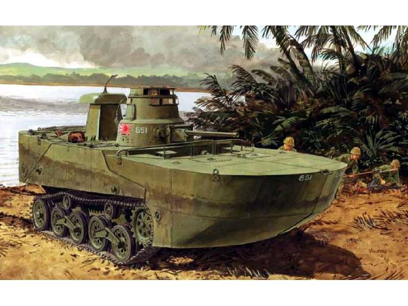 IJN Type 2 (Ka-Mi) Amphibious Tank w/Floating Pontoons - zdjęcie 1 IJN Type 2 (Ka-Mi) Amphibious Tank w/Floating Pontoons - zdjęcie 1