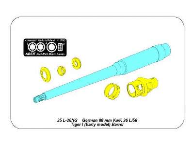 Lufa 88 mm KwK 36 L/56 do niemieckiego czołgu Tiger I - wczesna - zdjęcie 6