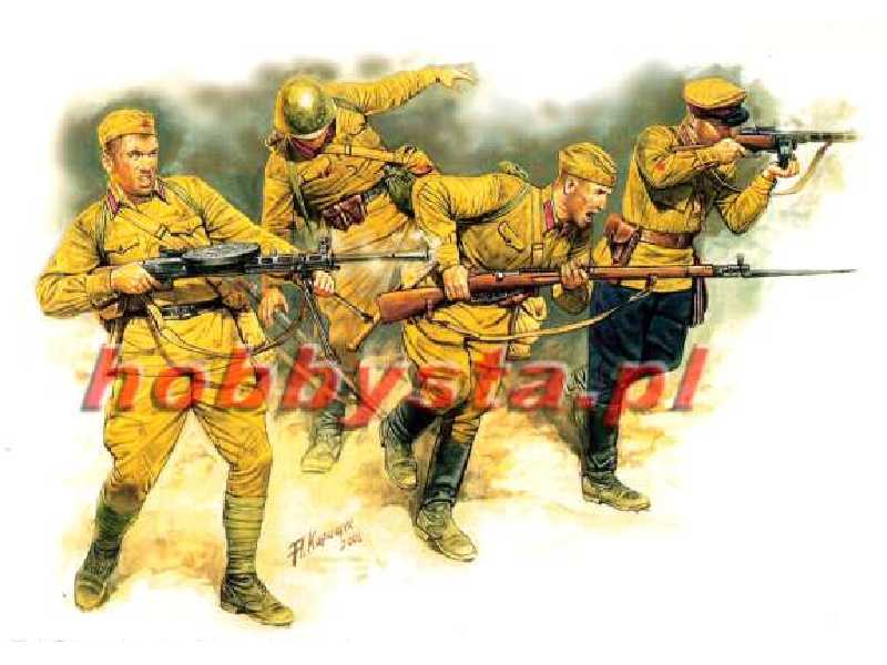 Figurki Front Wschodni - Sowiecka piechota - 1941-1942 - zdjęcie 1 Figurki Front Wschodni - Sowiecka piechota - 1941-1942 - zdjęcie 1