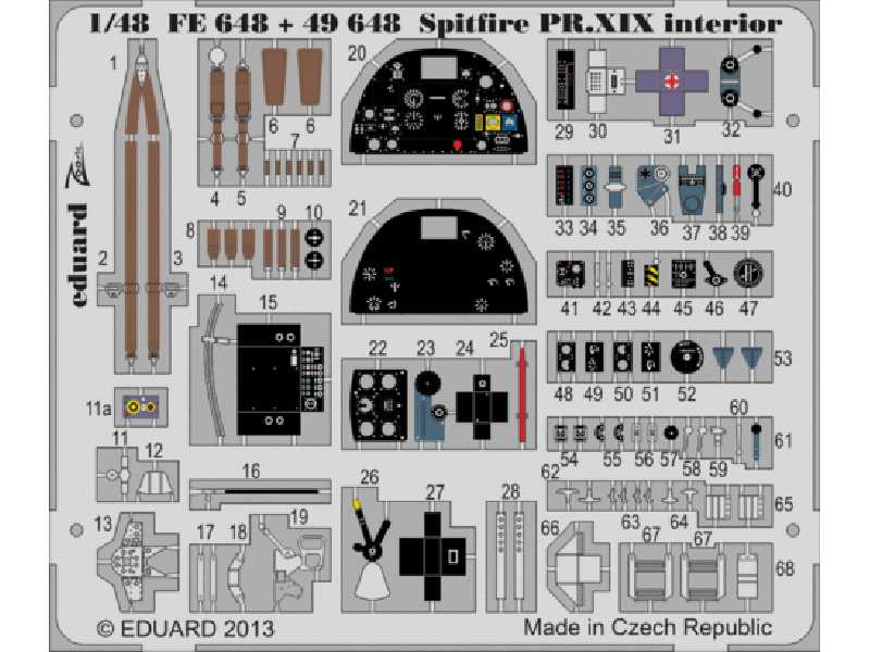 Spitfire PR. XIX interior S. A. 1/48 - Airfix - zdjęcie 1 Spitfire PR. XIX interior S. A. 1/48 - Airfix - zdjęcie 1