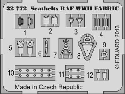 Seatbelts RAF WWII FABRIC 1/32 - zdjęcie 1
