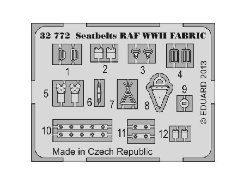Seatbelts RAF WWII FABRIC 1/32 - zdjęcie 1 Seatbelts RAF WWII FABRIC 1/32 - zdjęcie 1