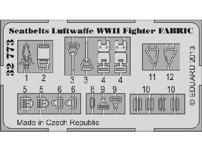 Seatbelts Luftwaffe WWII Fighter FABRIC 1/32 - zdjęcie 1
