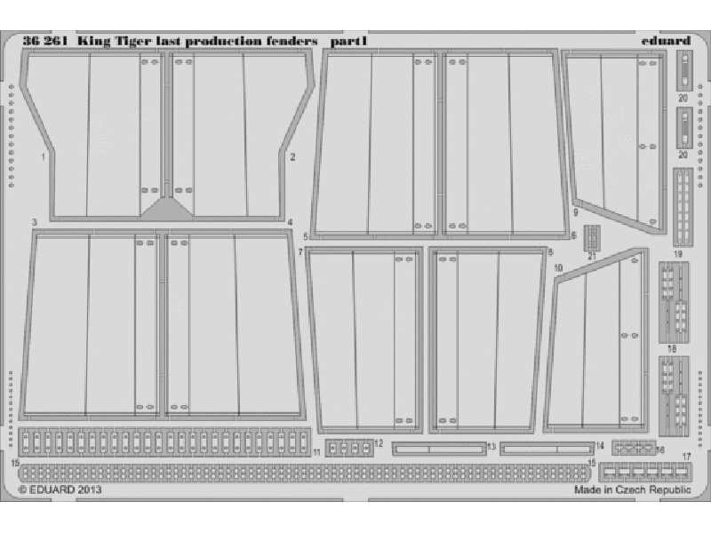 King Tiger last production fenders 1/35 - Academy Minicraft - zdjęcie 1