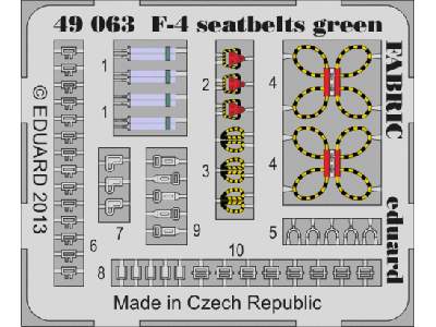 F-4 seatbelts green FABRIC 1/48 - zdjęcie 1