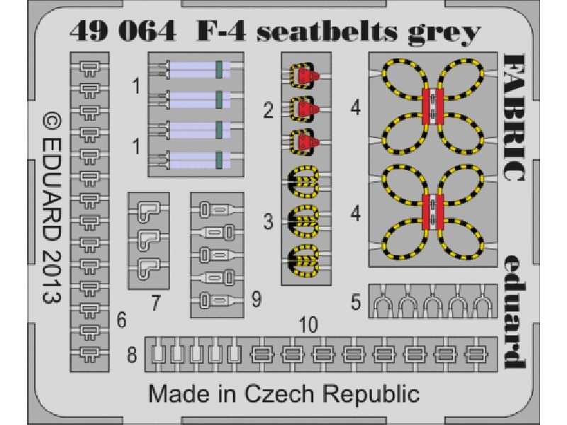 F-4 seatbelts grey FABRIC 1/48 - zdjęcie 1