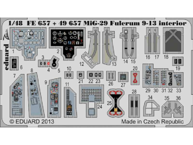 MiG-29 Fulcrum 9-13 interior S. A. 1/48 - Great Wall Hobby - zdjęcie 1 MiG-29 Fulcrum 9-13 interior S. A. 1/48 - Great Wall Hobby - zdjęcie 1