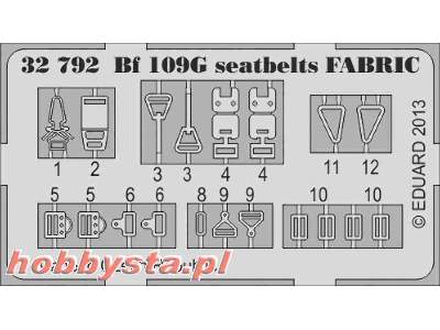 Bf 109G seatbelts  FABRIC 1/32 - Revell - zdjęcie 1