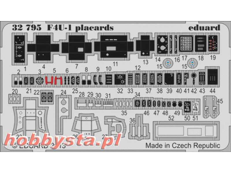 F4U-1 placards 1/32 - Tamiya - zdjęcie 1 F4U-1 placards 1/32 - Tamiya - zdjęcie 1