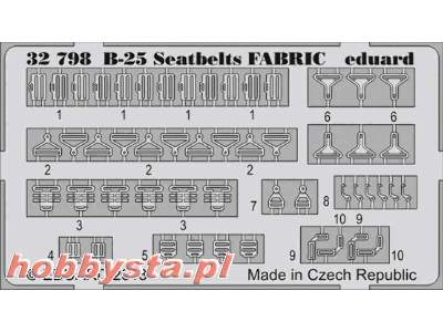 B-25 seatbelts FABRIC 1/32 - Hk Models - zdjęcie 1