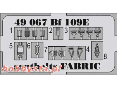 Bf 109E seatbelts FABRIC 1/48 - zdjęcie 2