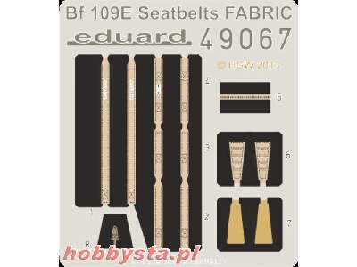 Bf 109E seatbelts FABRIC 1/48 - zdjęcie 3