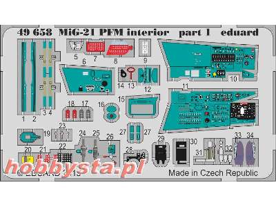 MiG-21PFM interior 1/48 - Eduard - zdjęcie 2