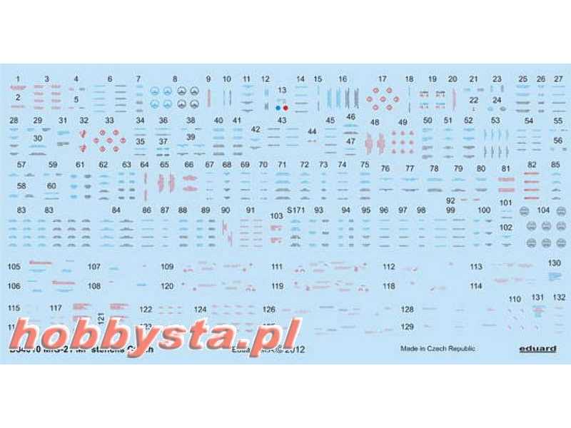 MiG-21MF stencils Czech 1/48 - zdjęcie 1 MiG-21MF stencils Czech 1/48 - zdjęcie 1