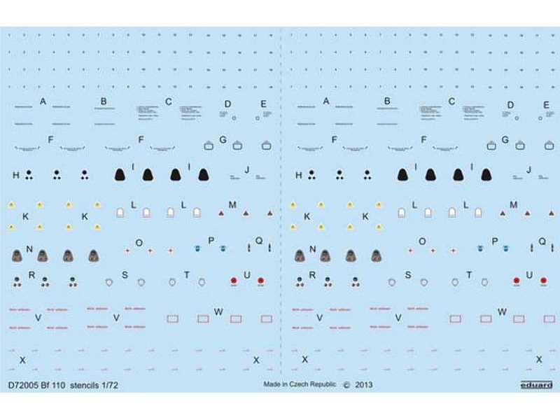 Bf 110 stencils 1/72 - zdjęcie 1