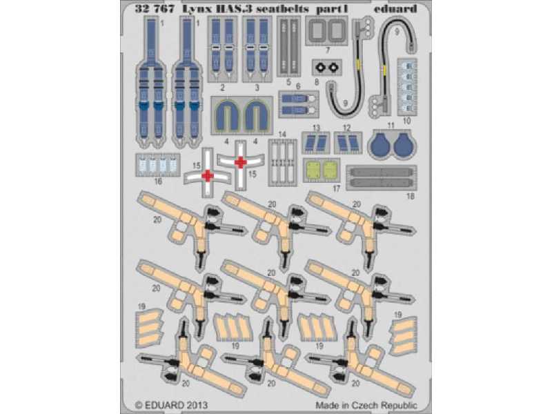 Lynx HAS.3 seatbelts 1/32 - Revell - zdjęcie 1