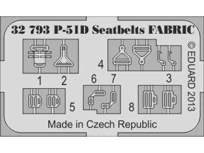 P-51D seatbelts FABRIC 1/32 - Tamiya - zdjęcie 1