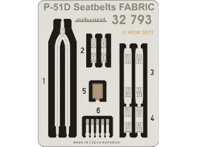 P-51D seatbelts FABRIC 1/32 - Tamiya - zdjęcie 3