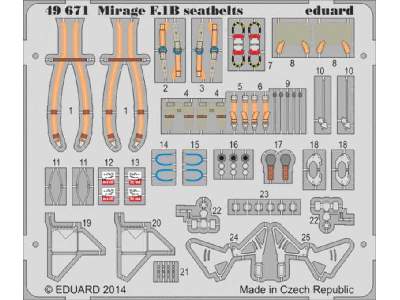 Mirage F.1B seatbelts 1/48 - Kitty Hawk - zdjęcie 1