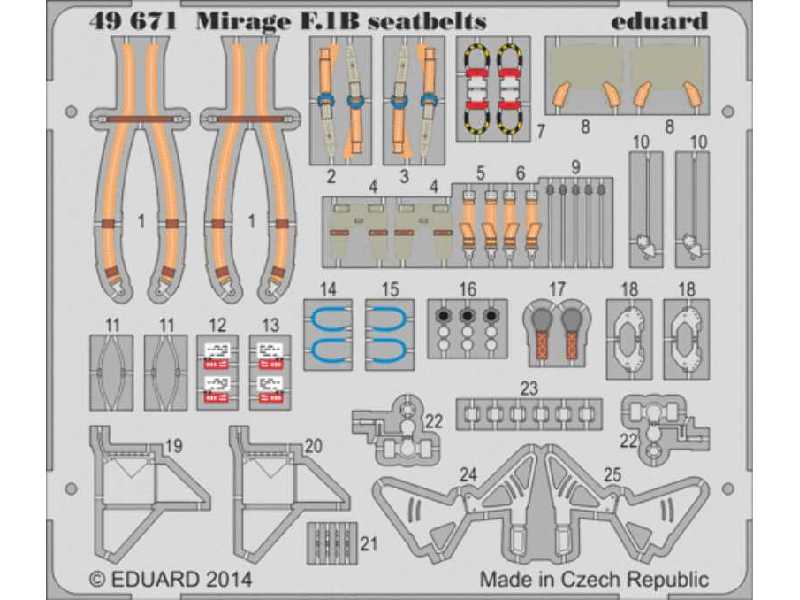 Mirage F.1B seatbelts 1/48 - Kitty Hawk - zdjęcie 1 Mirage F.1B seatbelts 1/48 - Kitty Hawk - zdjęcie 1