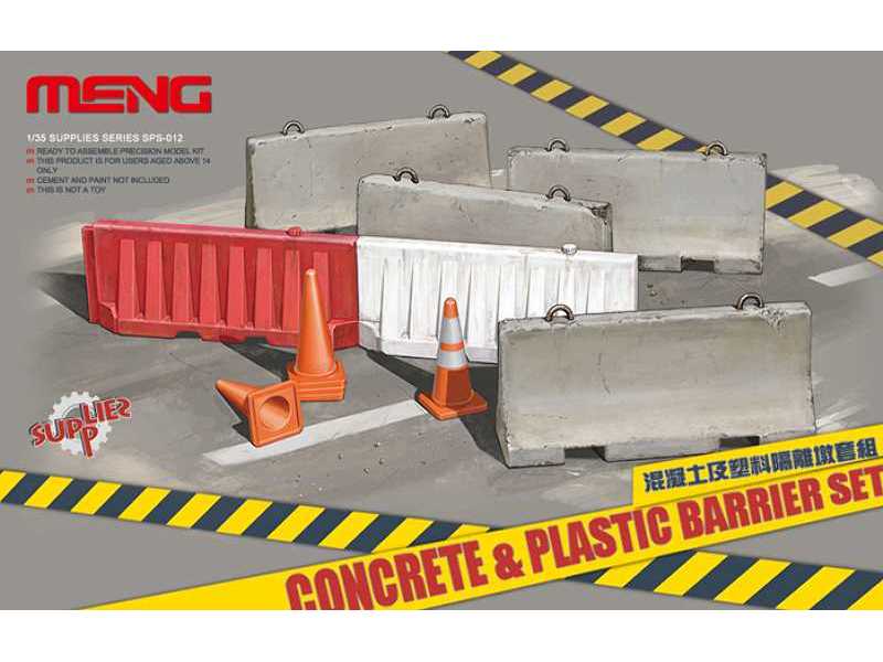 Zestaw zapór drogowych - plastikowych i betonowych - zdjęcie 1 Zestaw zapór drogowych - plastikowych i betonowych - zdjęcie 1