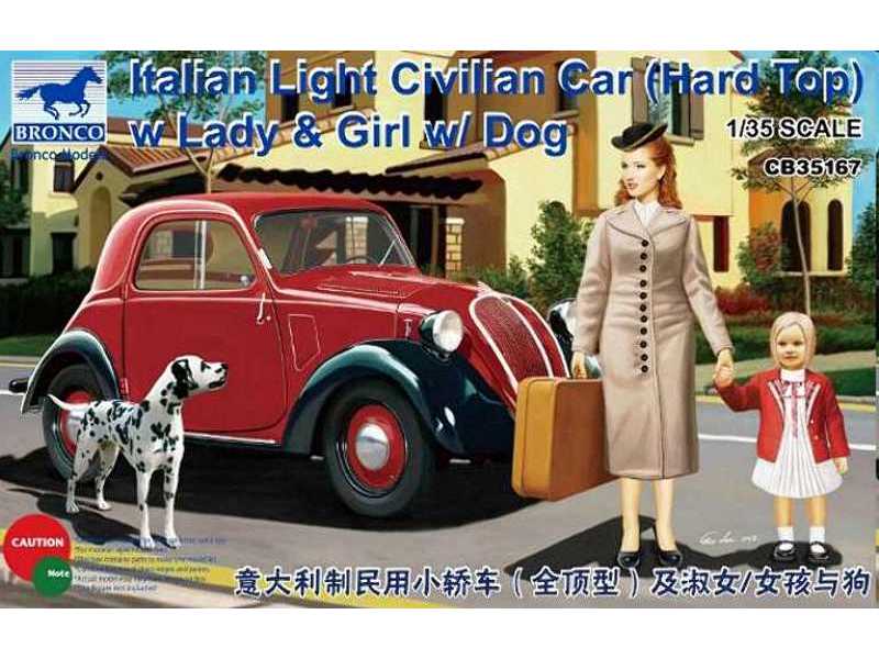 Fiat 500 Topolino samochód cywilny z figurkami - zdjęcie 1 Fiat 500 Topolino samochód cywilny z figurkami - zdjęcie 1