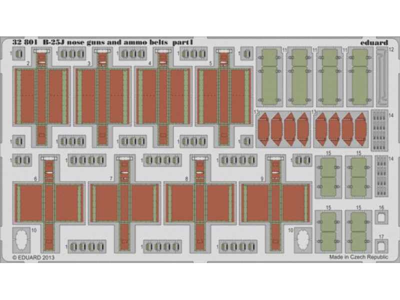 B-25J nose guns and ammo belts 1/32 - Hk Models - zdjęcie 1