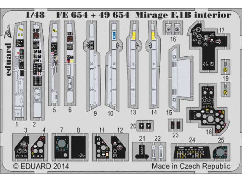 Mirage F.1B interior S. A. 1/48 - Kitty Hawk - zdjęcie 1