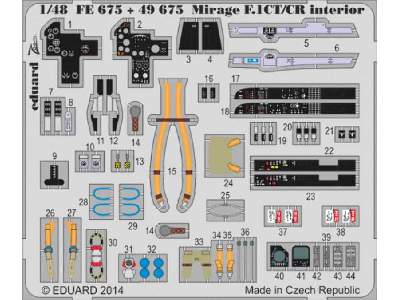 Mirage F.1CT/ CR interior S. A. 1/48 - Kitty Hawk - zdjęcie 1