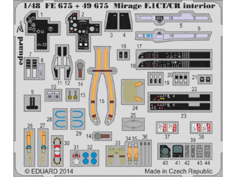 Mirage F.1CT/ CR interior S. A. 1/48 - Kitty Hawk - zdjęcie 1