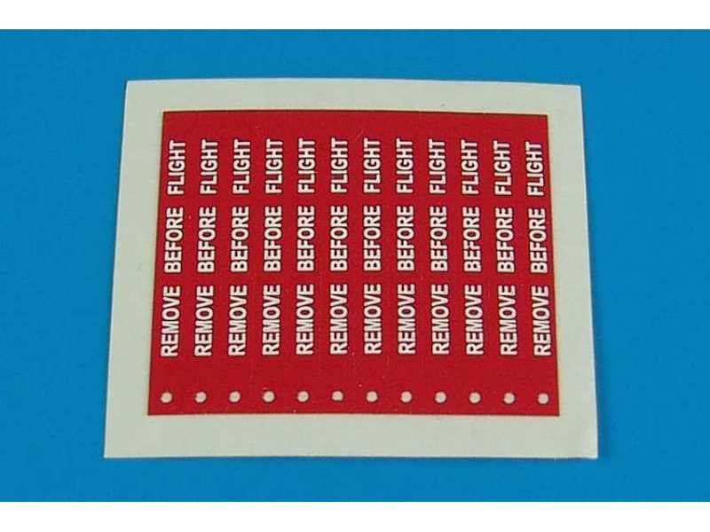 Remove before flight flags - white lettering - zdjęcie 1 Remove before flight flags - white lettering - zdjęcie 1