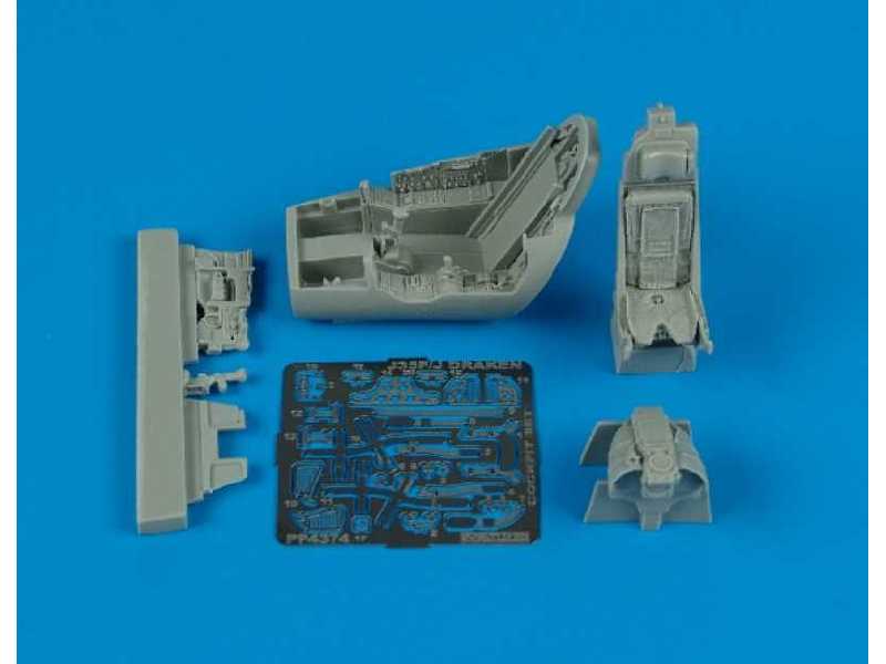 J35F/J Draken cockpit set - Hasegawa - zdjęcie 1 J35F/J Draken cockpit set - Hasegawa - zdjęcie 1