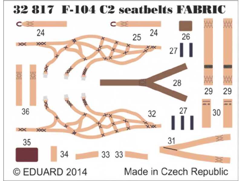 F-104 C2 seatbelts SUPER FABRIC 1/32 - Italeri - zdjęcie 1 F-104 C2 seatbelts SUPER FABRIC 1/32 - Italeri - zdjęcie 1