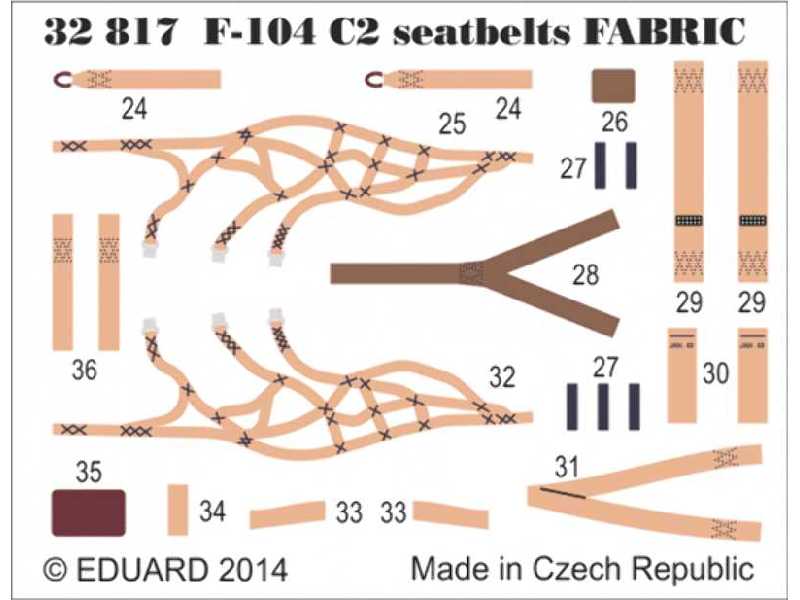 F-104 C2 seatbelts SUPER FABRIC 1/32 - Italeri - zdjęcie 1